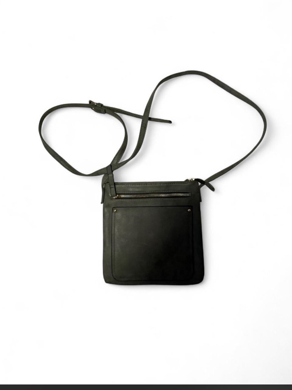 Primark Faux leather crossbody bag in dark green color